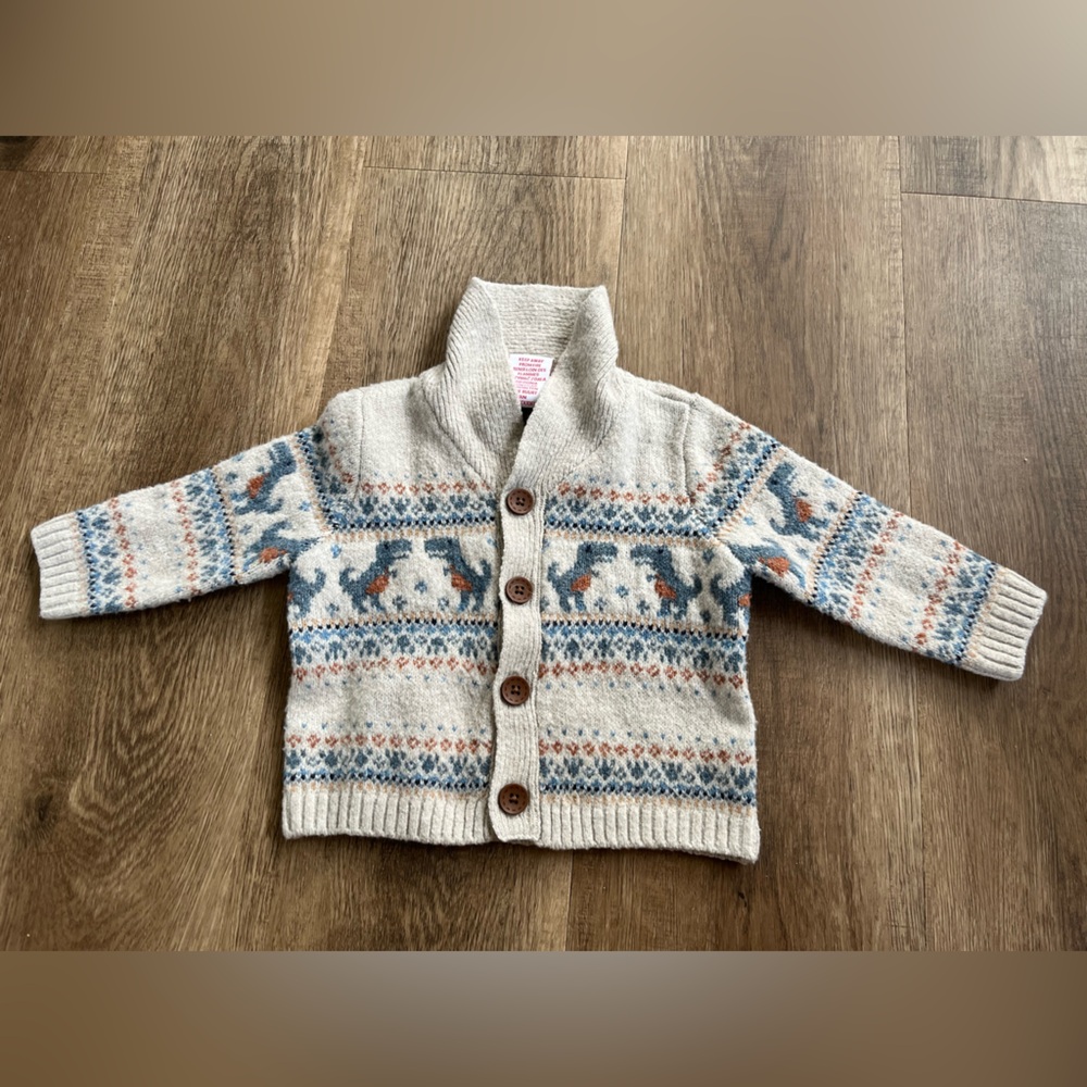 Tommy Bahama Kids' Cream Knit Cardigan with Animal Design